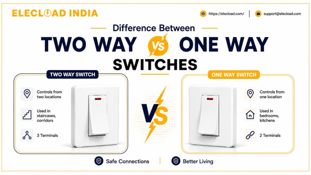 Difference Between Two Way vs One Way Switches | Elecload India