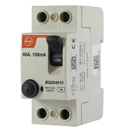 L&T 40A DP RCCB Double Pole Residual Current Circuit Breaker for Earth Leakage Protection